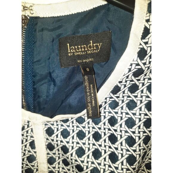 Laundry by Shelli Segal Classic Navy & White Shift Dress with Pockets Size 0 - Picture 3 of 3